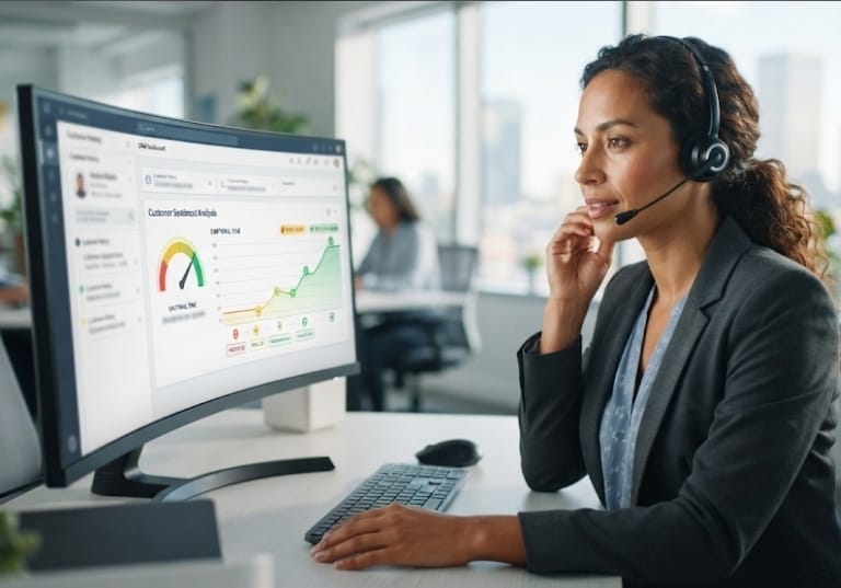 Sentiment Analysis Using AI Tools Integrated with CRM to Measure Customer Tone